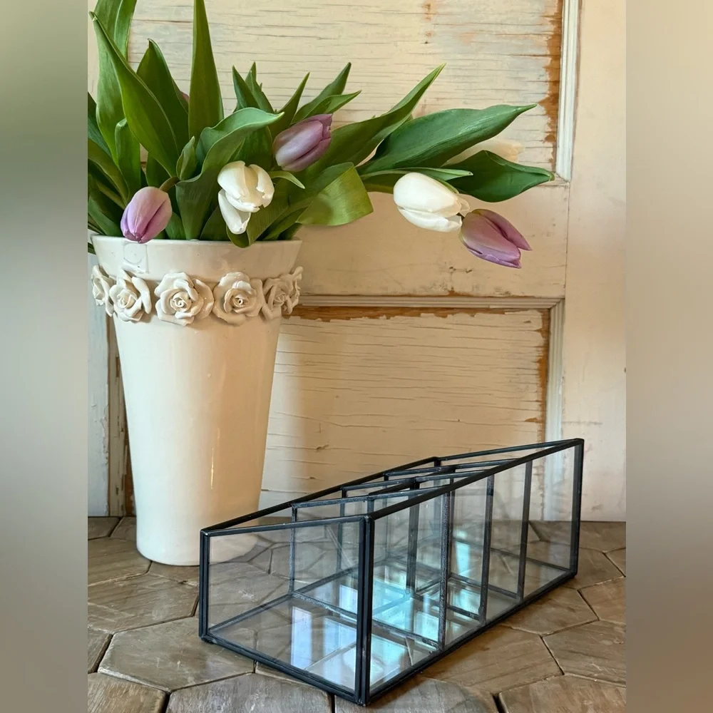 NEW! Threshold Glass & Metal Vanity Organizer
